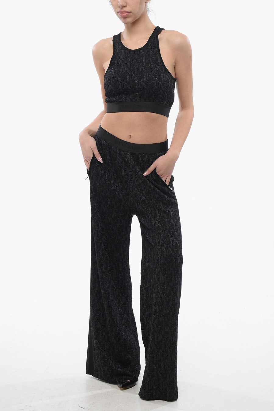 Palm Angels 3500~Lurex Monogram Crop Top, view 4