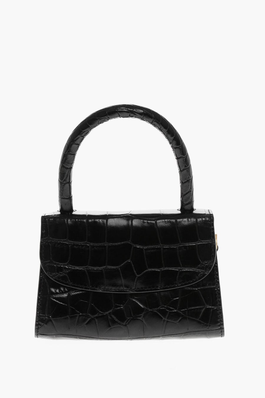By Far 3500~Mini Bag FLAX CIRCULAR Crocodile-Effect Leather