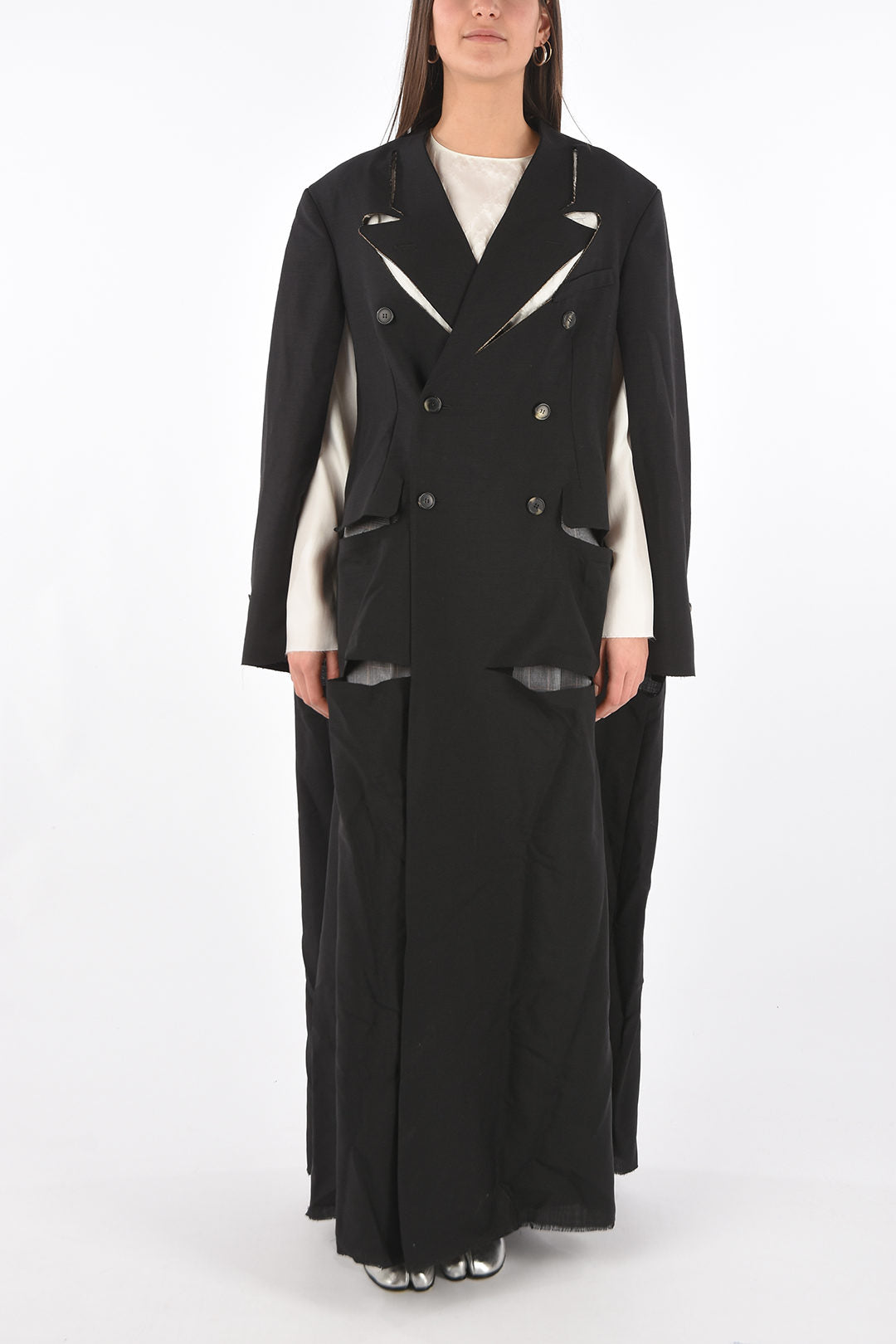 Maison Margiela 3500~MM0 Double-Breasted Coat with Cut-Out Details