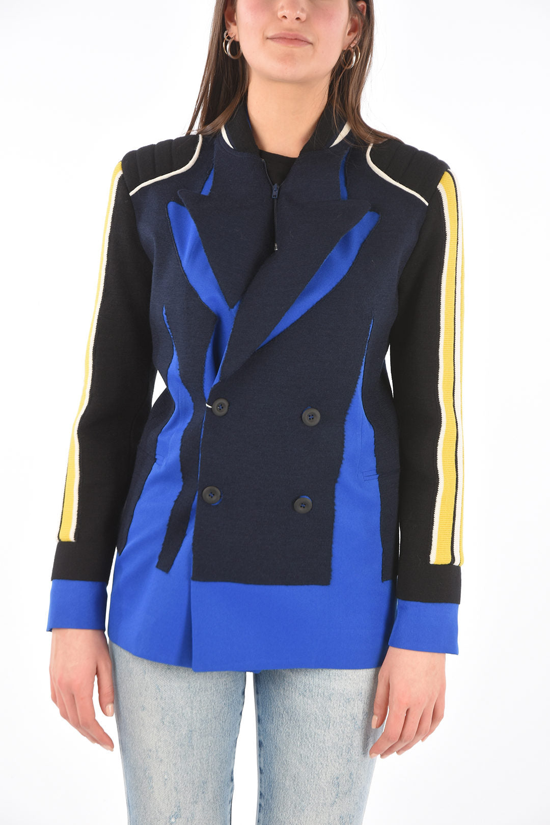 Maison Margiela 3500~MM0 Knit Double-Breasted Jacket with Peak Lapel