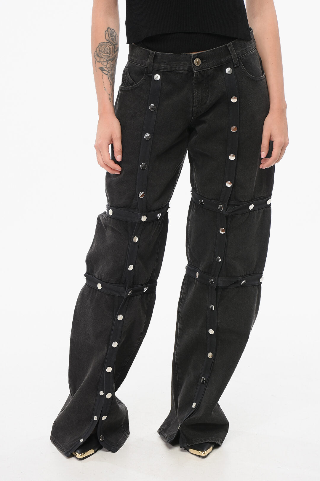 The Attico 3500~Modular Baggy Jeans with Snap Buttons 26cm