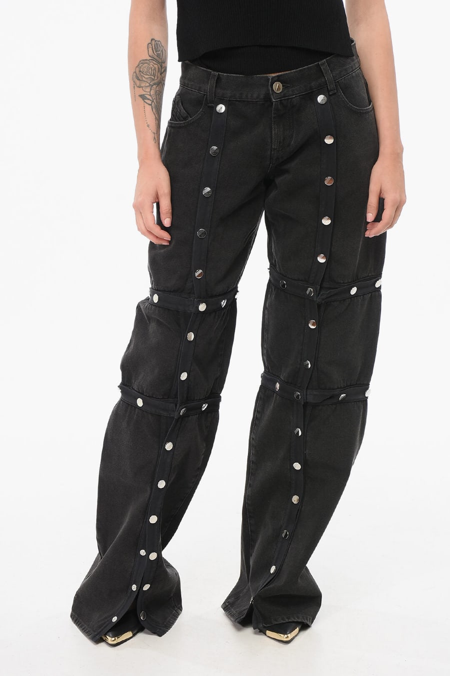 The Attico 3500~Modular Baggy Jeans with Snap Buttons 26cm