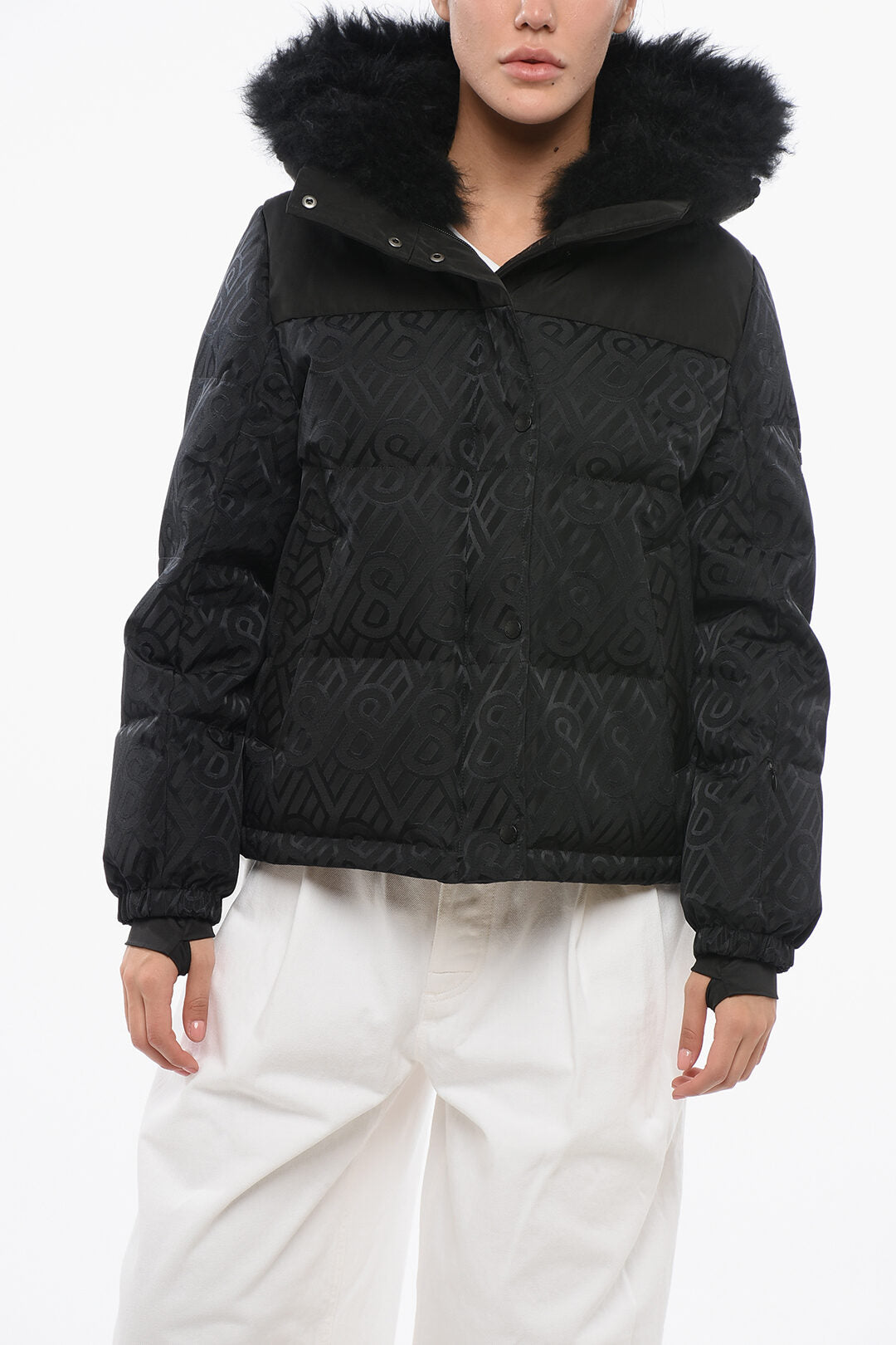 Yves Salomon 3500~Monogram Ski Jacket with Fur