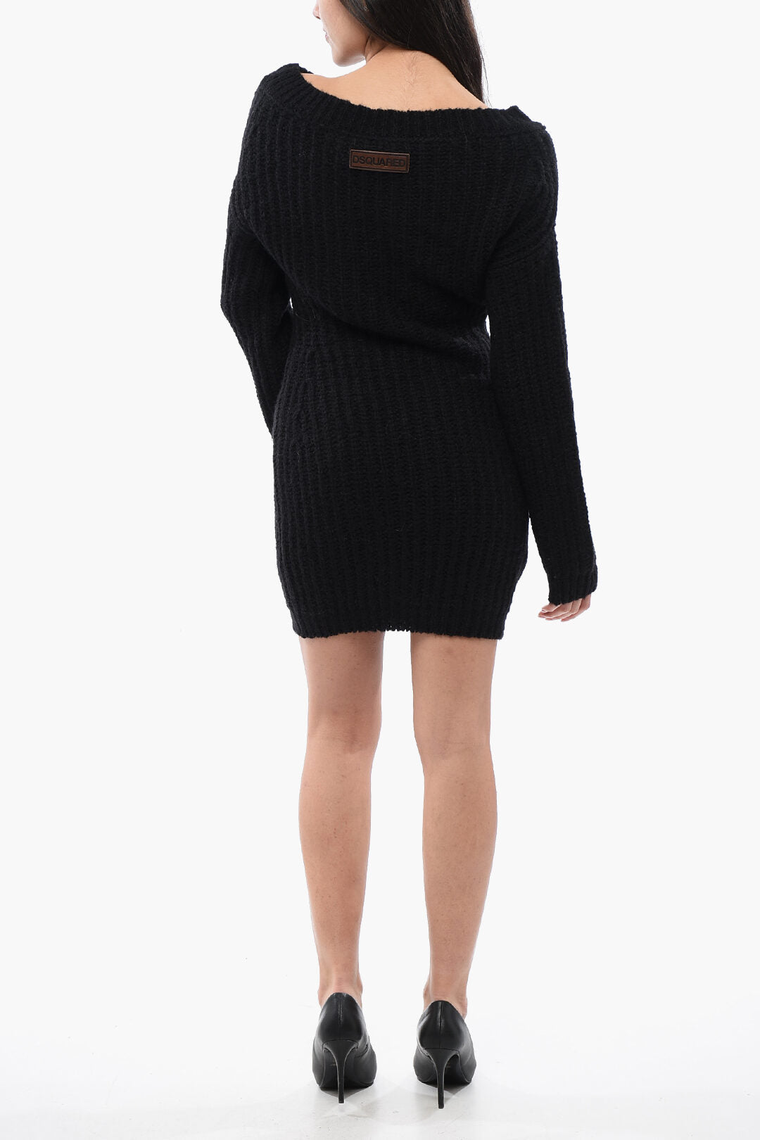 Dsquared2 3500~Off-Shoulder Alpaca-Blend Dress, view 2