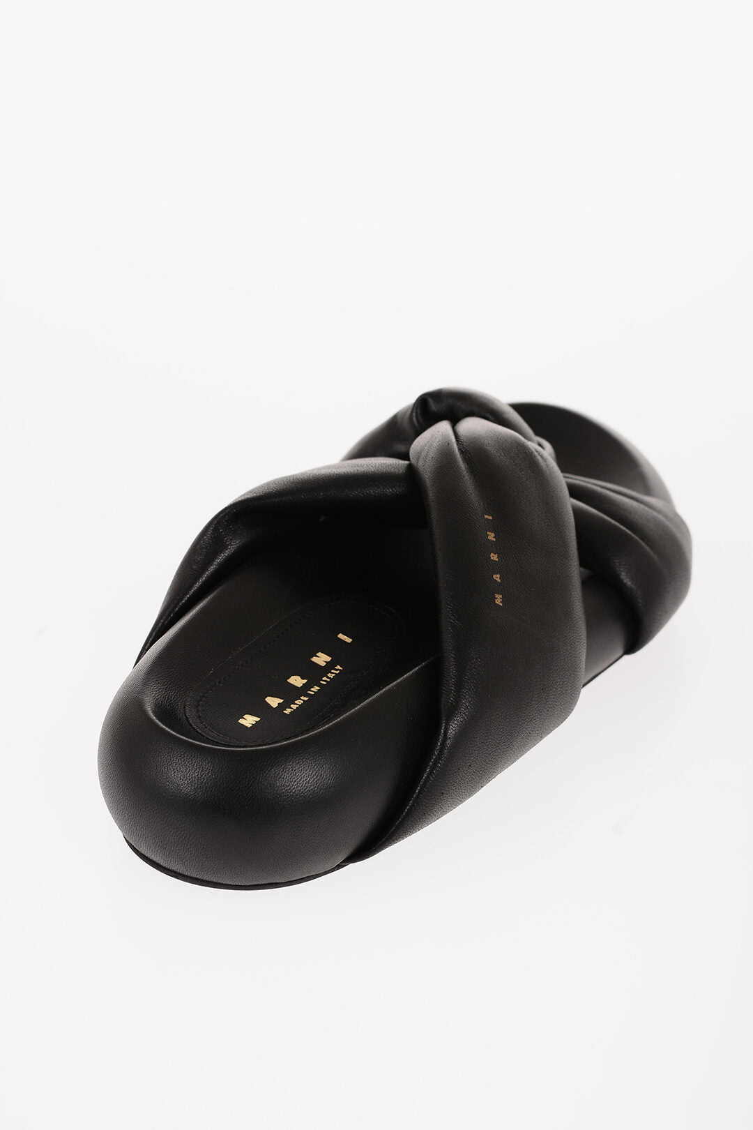 Marni 3500~Padded Leather Sandals with Braided Strap, view 2