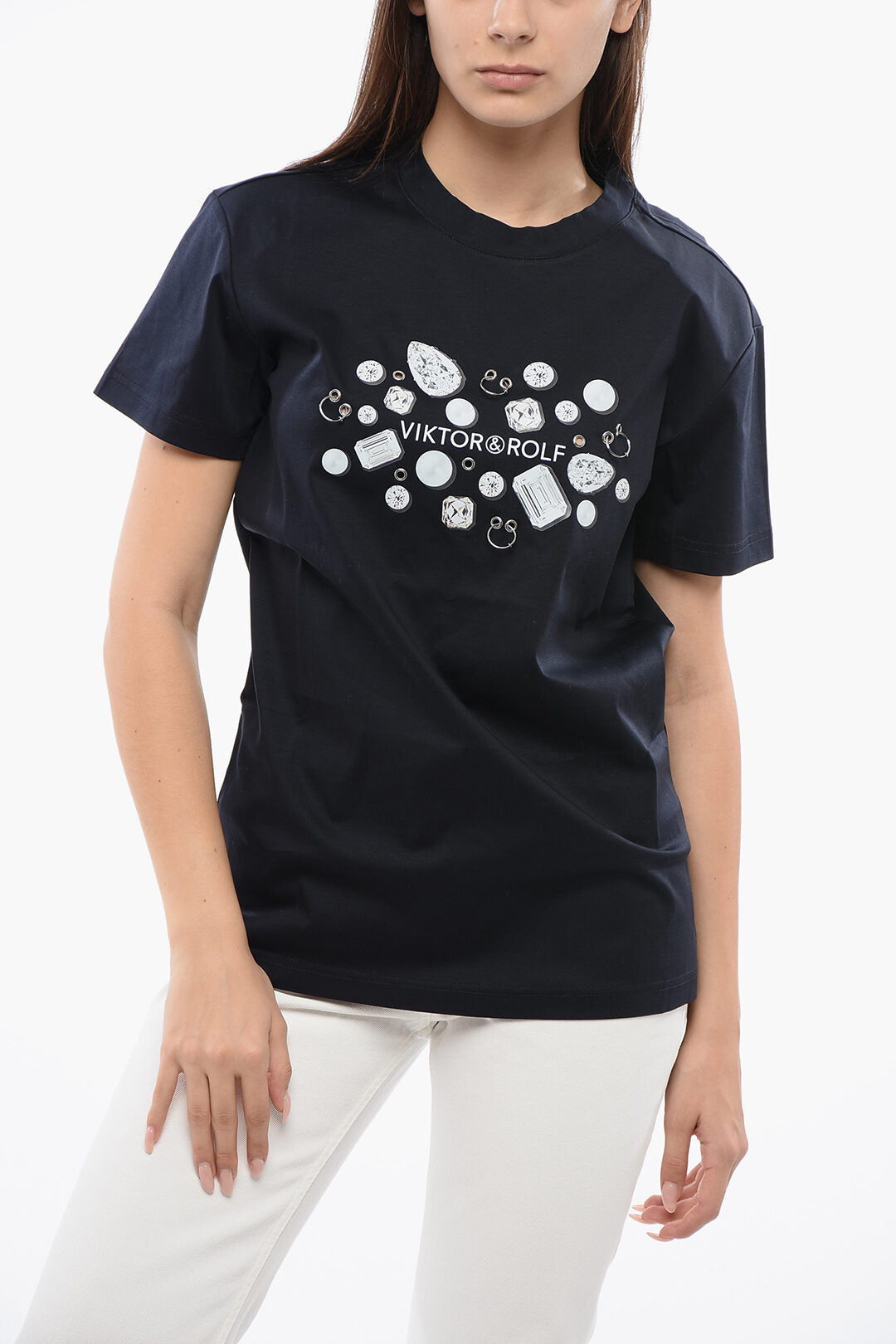 Viktor & Rolf 3500~Printed T-Shirt With Piercing Details