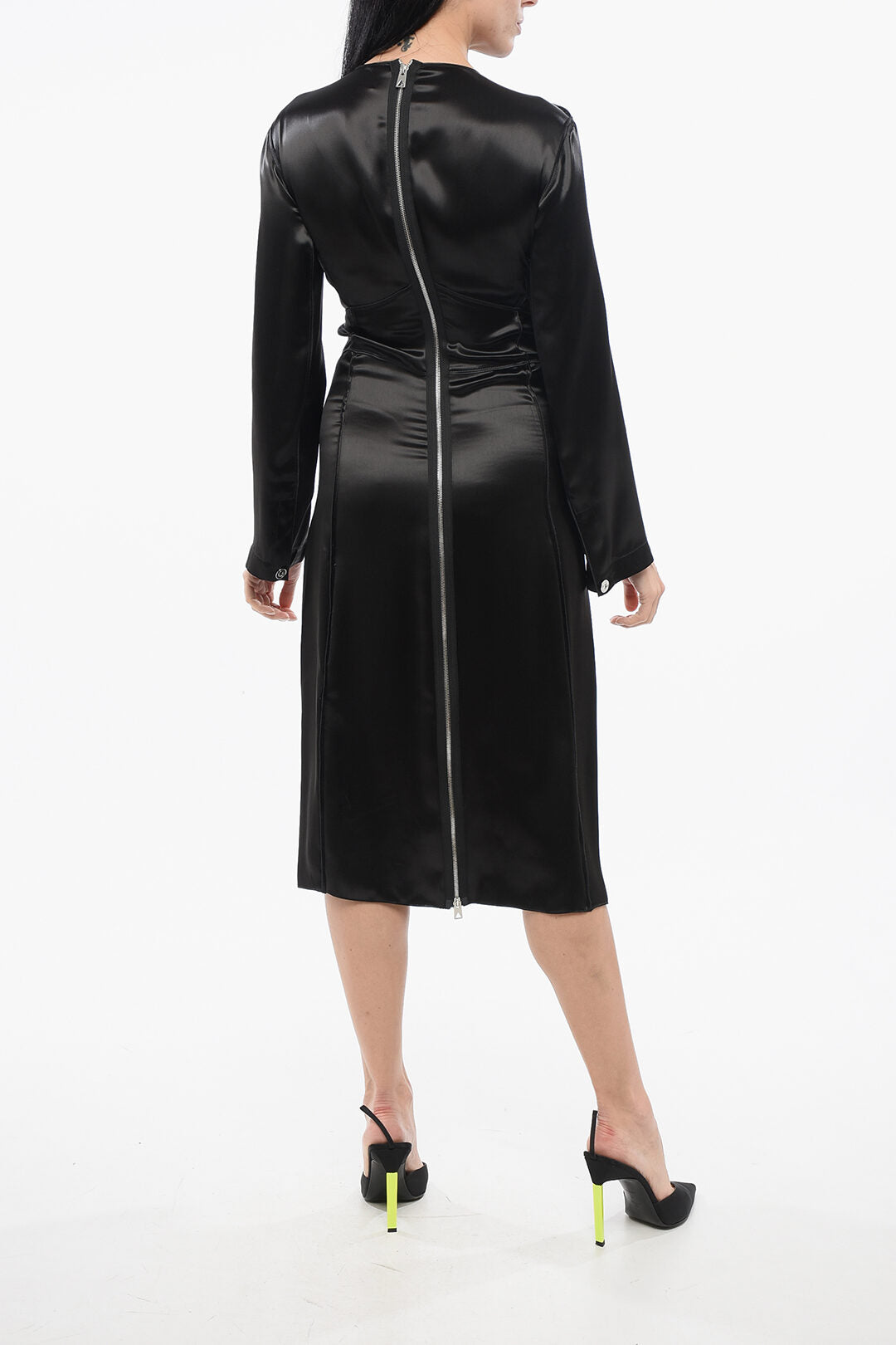 Bottega Veneta 3500~Satin Dress with V-Neck