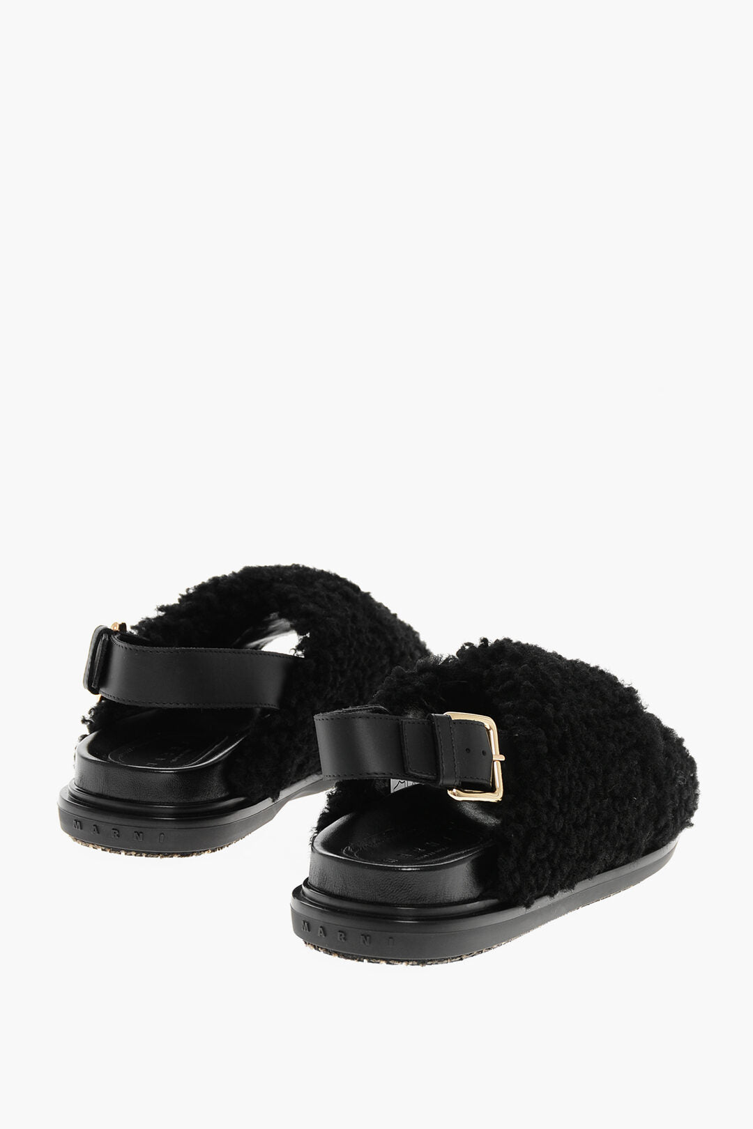 Marni 3500~Shearling Slingback Sandals FUSSBETT, view 2