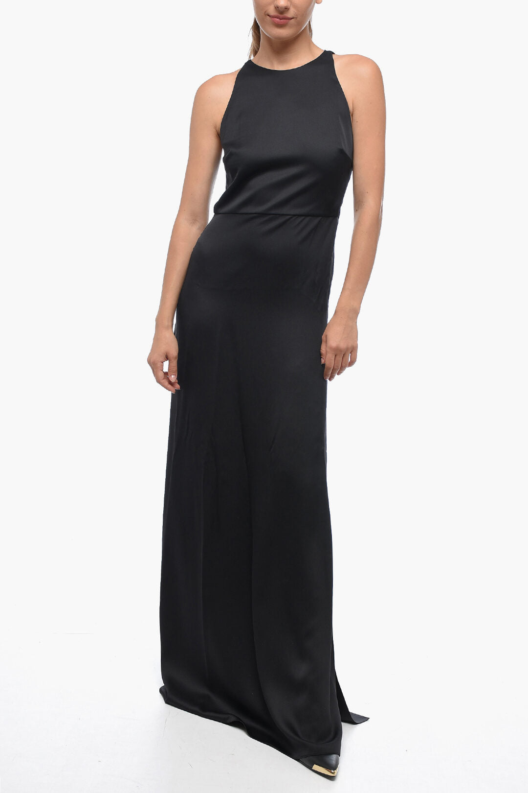 Burberry 3500~Silk Satin Maxidress JANIE with Draped Neckline