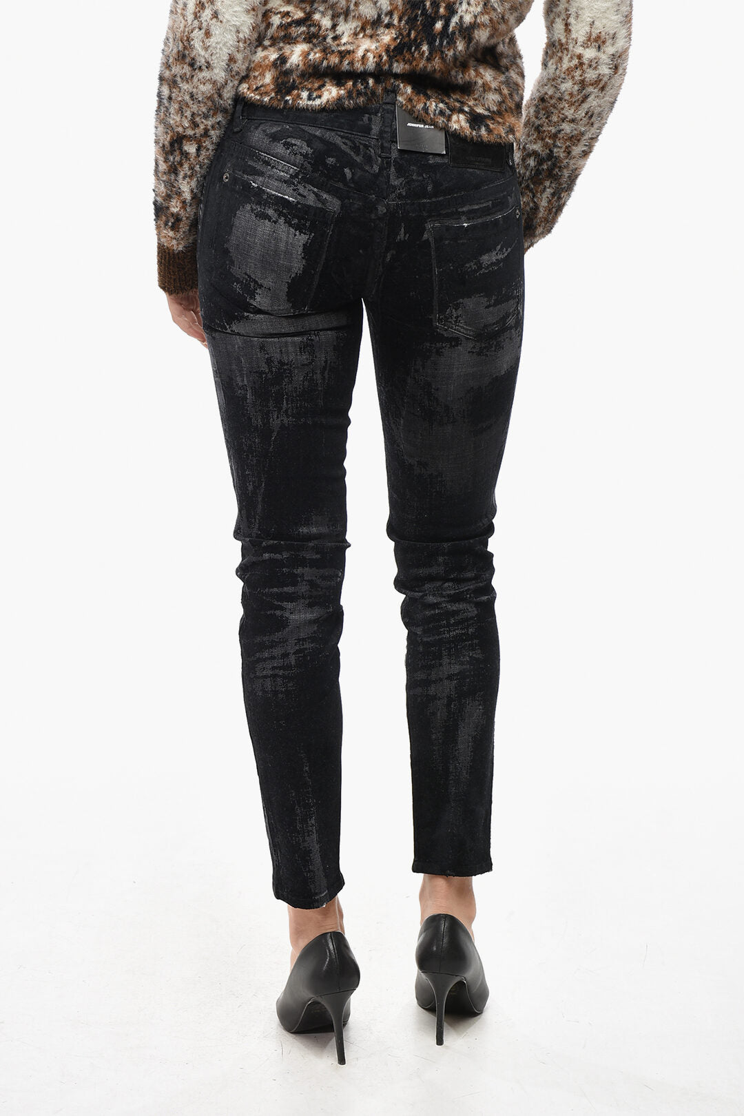 Dsquared2 3500~Skinny Fit Jeans JENNIFER with All-Over Flocked Print 14cm, view 2