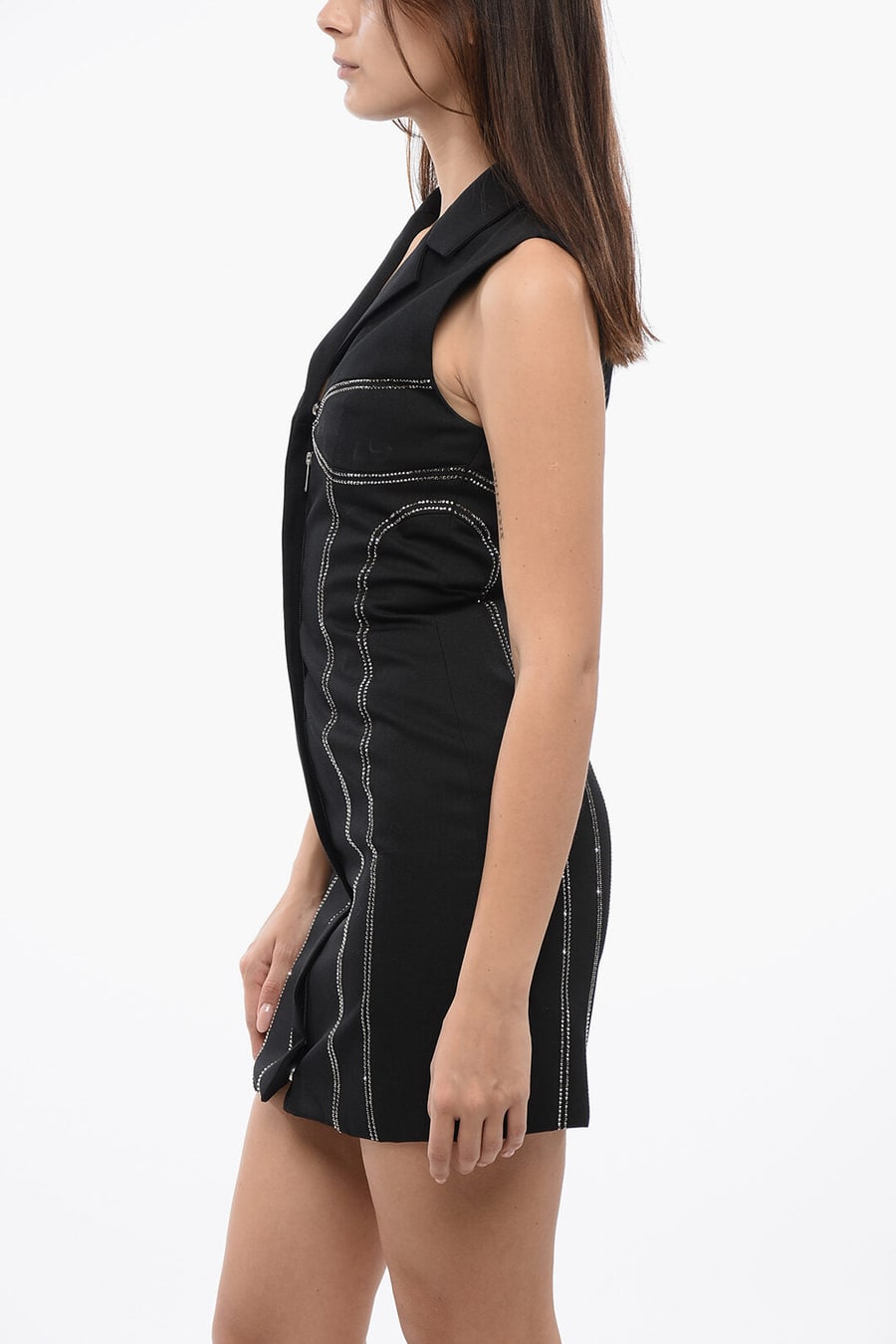 Off-White 3500~Sleeveless Blazer Dress with Crystals, view 3