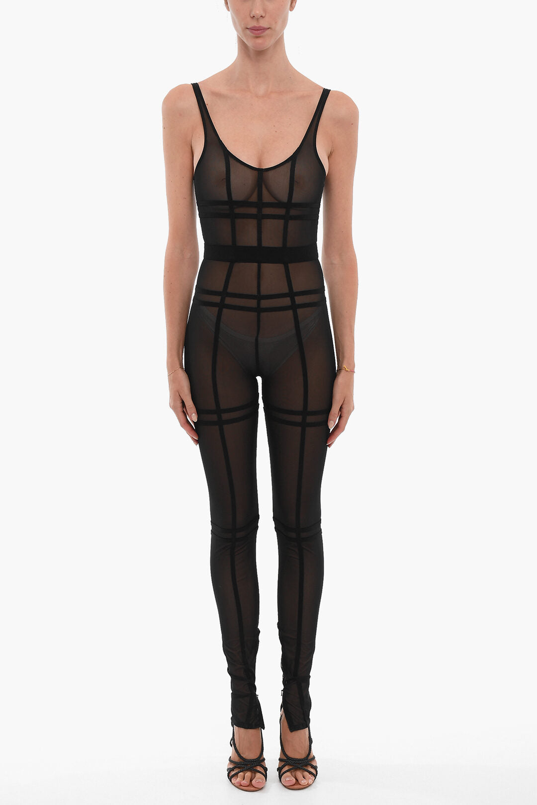 David Koma 3500~Sleeveless Sheer Jumpsuit