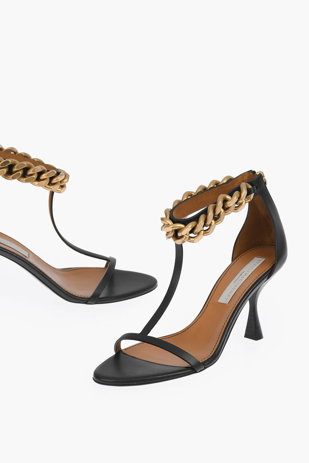 Stella McCartney 3500~Soft Leather MAT ALTER Sandals with Chain Embellishment 8 cm