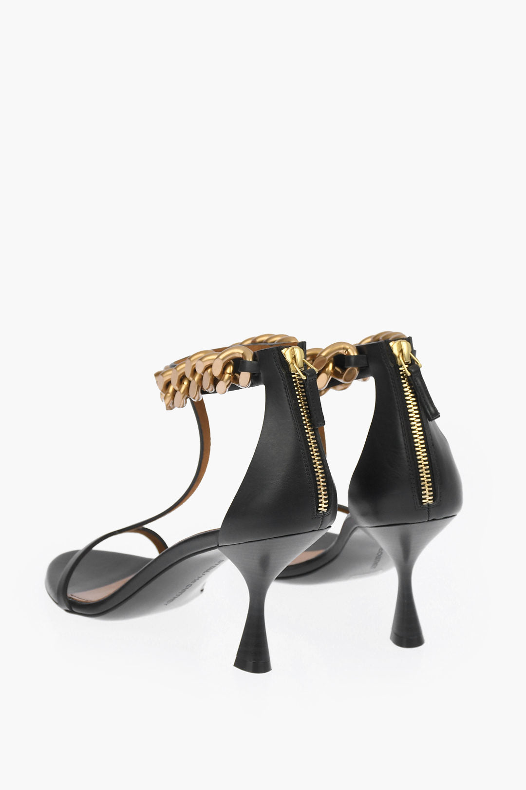 Stella McCartney 3500~Soft Leather MAT ALTER Sandals with Chain Embellishment 8 cm, view 2