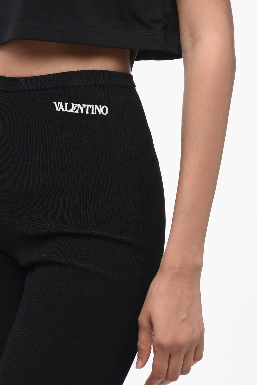 Valentino 3500~Stretch Cycling Shorts with Embroidered Logo, view 3