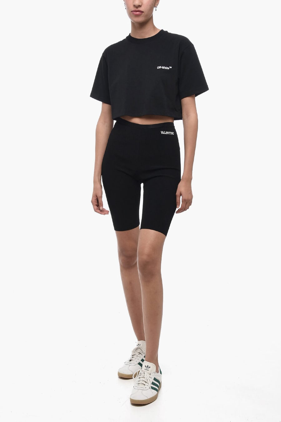 Valentino 3500~Stretch Cycling Shorts with Embroidered Logo, view 4