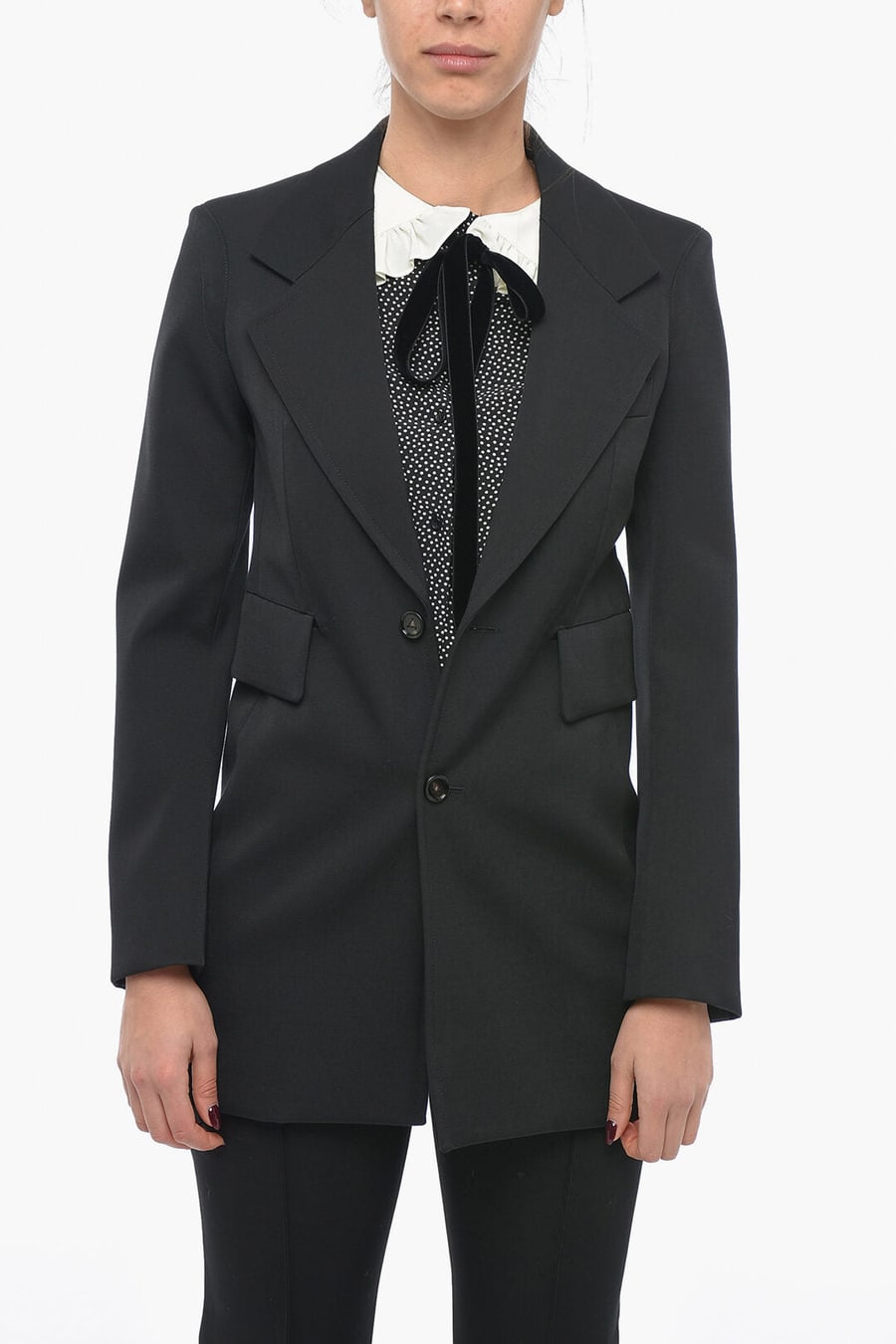 Bottega Veneta 3500~Stretch-Wool Blazer with Curved Sleeves