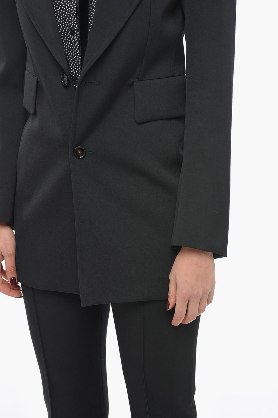 Bottega Veneta 3500~Stretch-Wool Blazer with Curved Sleeves, view 3