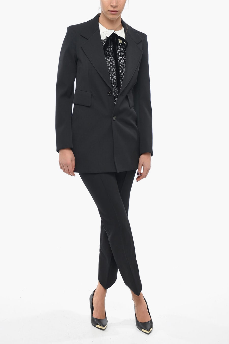 Bottega Veneta 3500~Stretch-Wool Blazer with Curved Sleeves, view 4