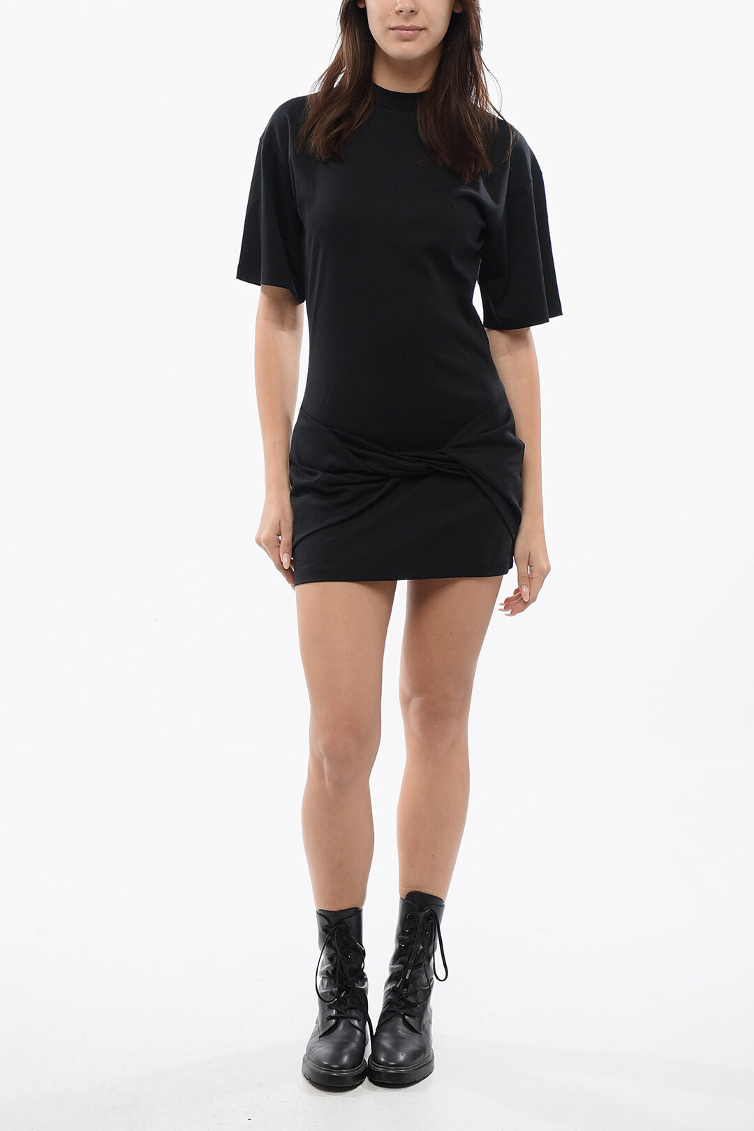 Off-White 3500~Tee Dress SMALL ARROW with Front Knot