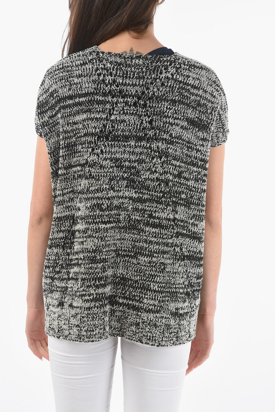 Woolrich 3500~Two-Tone Maxi Crewneck Sweater