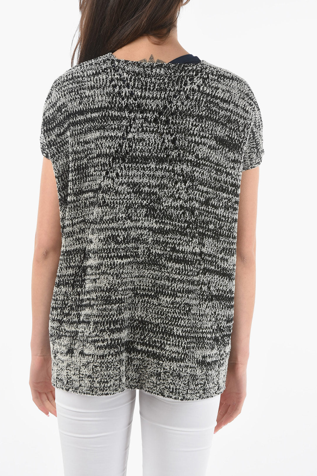 Woolrich 3500~Two-Tone Maxi Crewneck Sweater, view 2