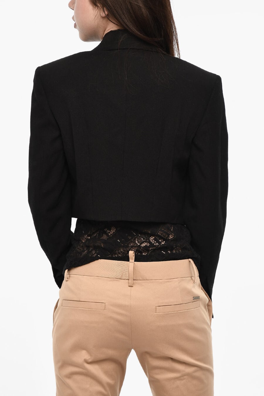 Dsquared2 3500~Virgin Wool Cropped Jacket with 1 Button, view 2
