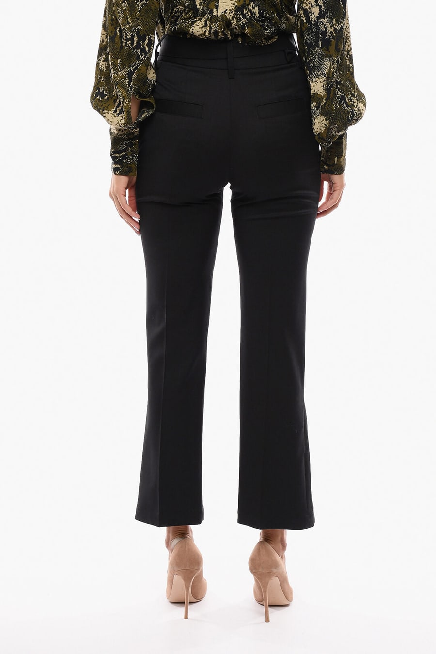 Eudon Choi 3500~Virgin Wool Trousers with Ankle Slit and Belt, view 2
