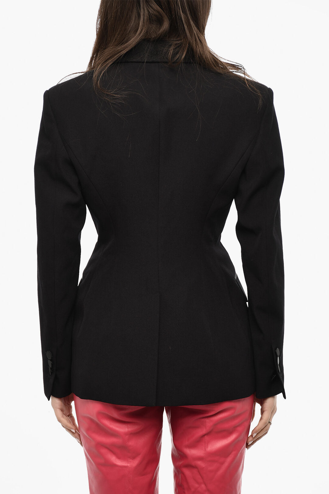 Dsquared2 3500~Virgin-Wool Single-Button Jacket with Silk Details, view 2