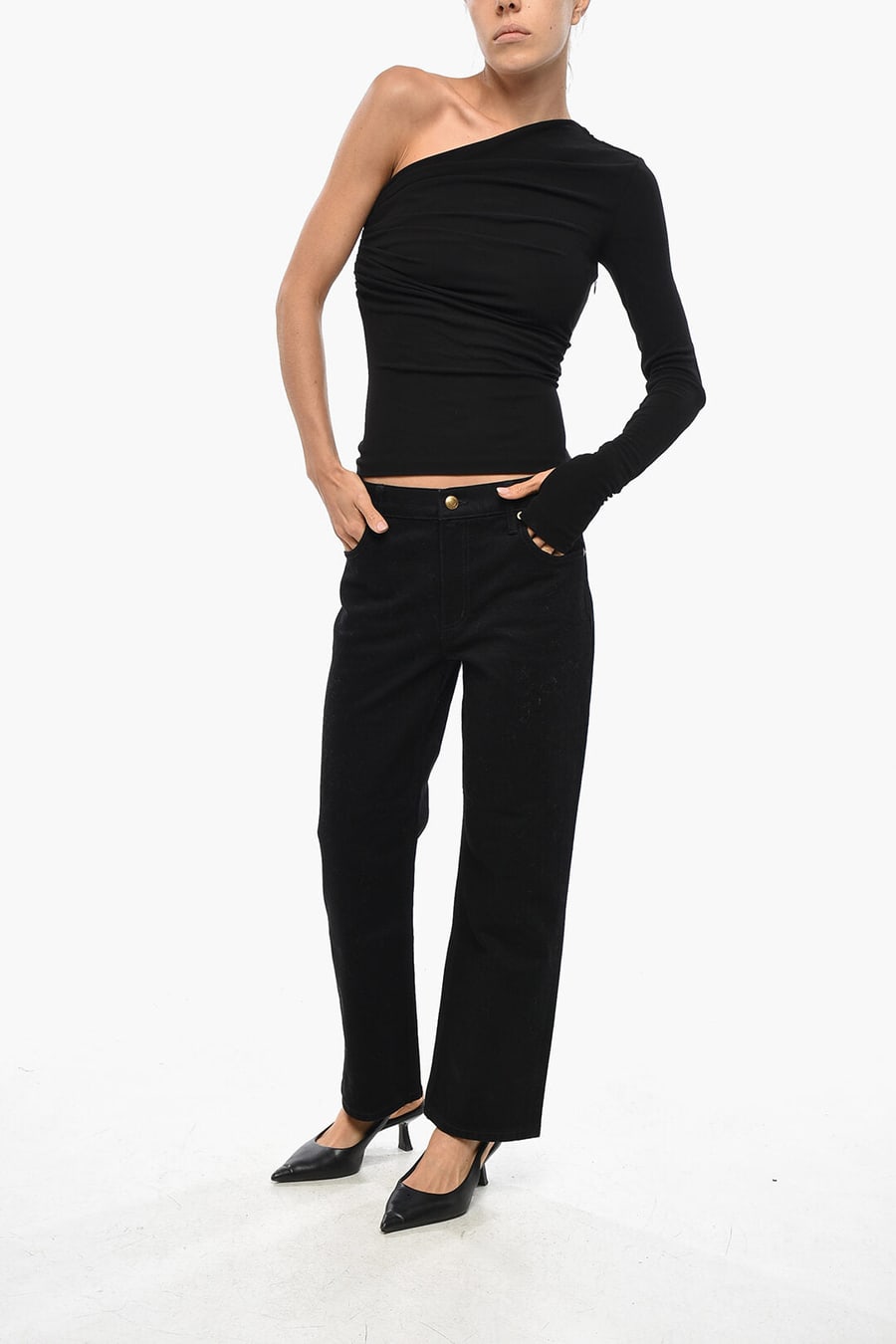 Dsquared2 3500~Viscose One-Shoulder Top, view 4