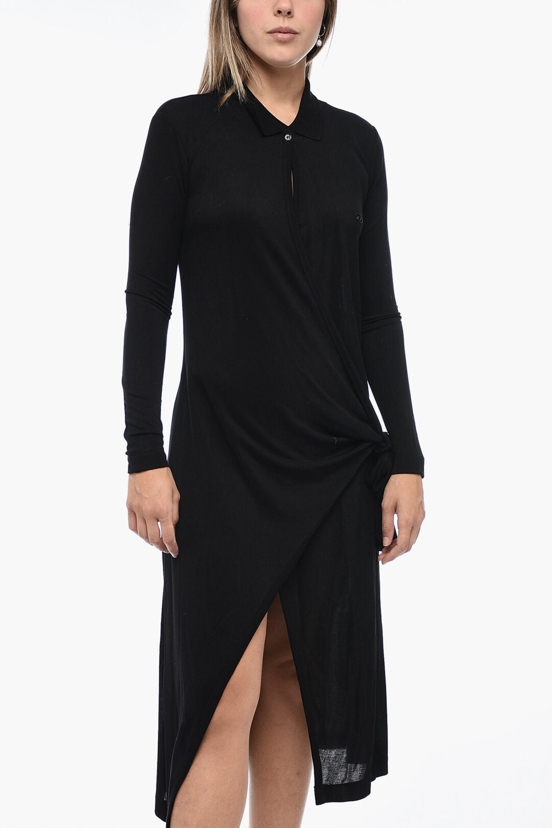 Diesel 3500~Wrap Dress D-WRIP with Asymmetric Hem, view 2