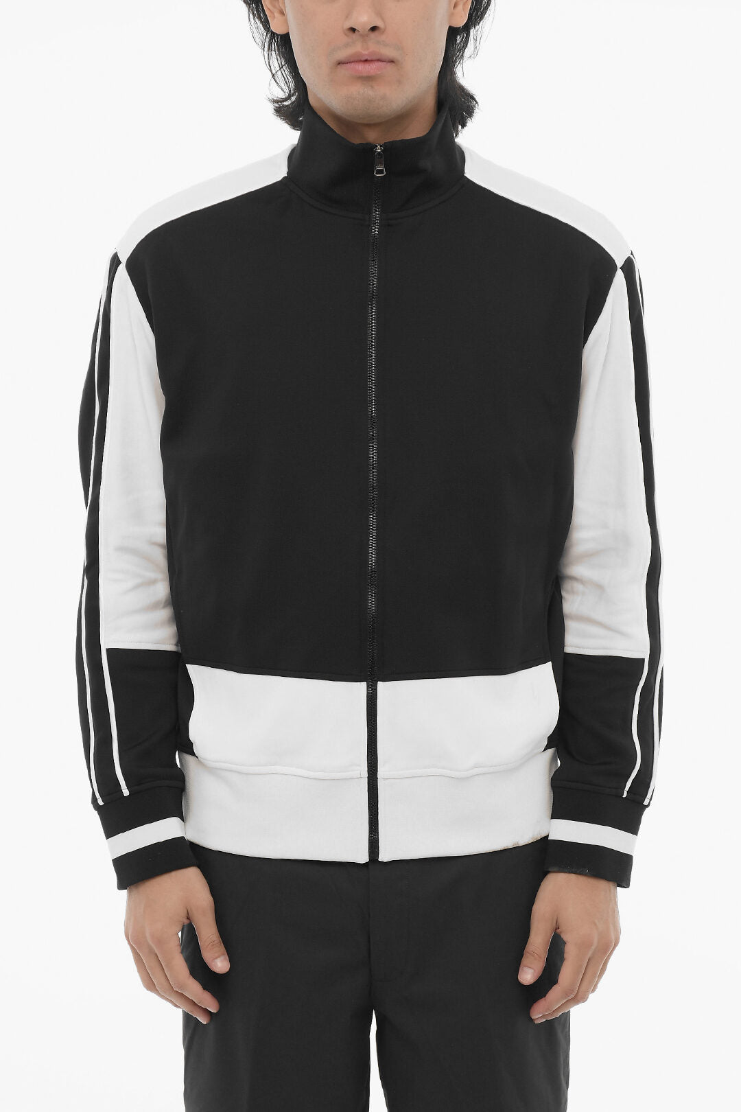 Neil Barrett 0130~Two-Tone Sweatshirt SPORT MODERNIST with Zip