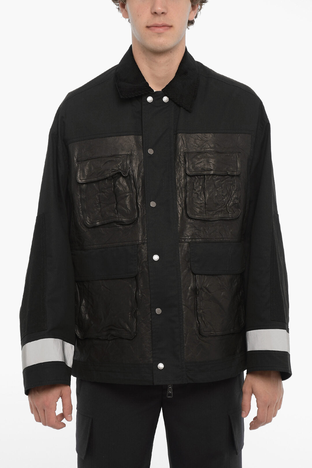 Neil Barrett 0130~Utility Jacket with Ribbed Collar