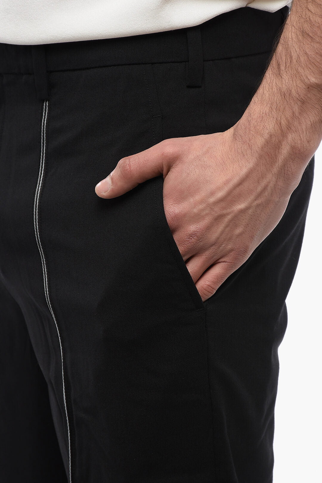 Neil Barrett 0135~Chino Slim-Fit TAPE Wool-Blend Pants
