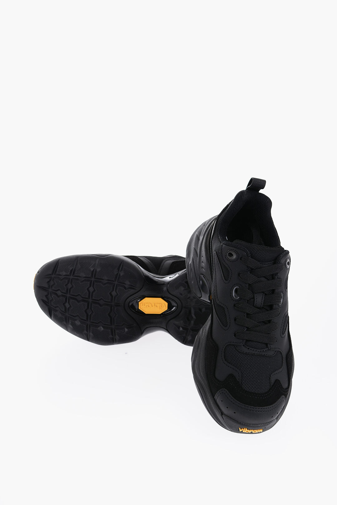 Neil Barrett 0135~CROQUIS Mesh and Suede Low-Top Sneakers Solid-Color