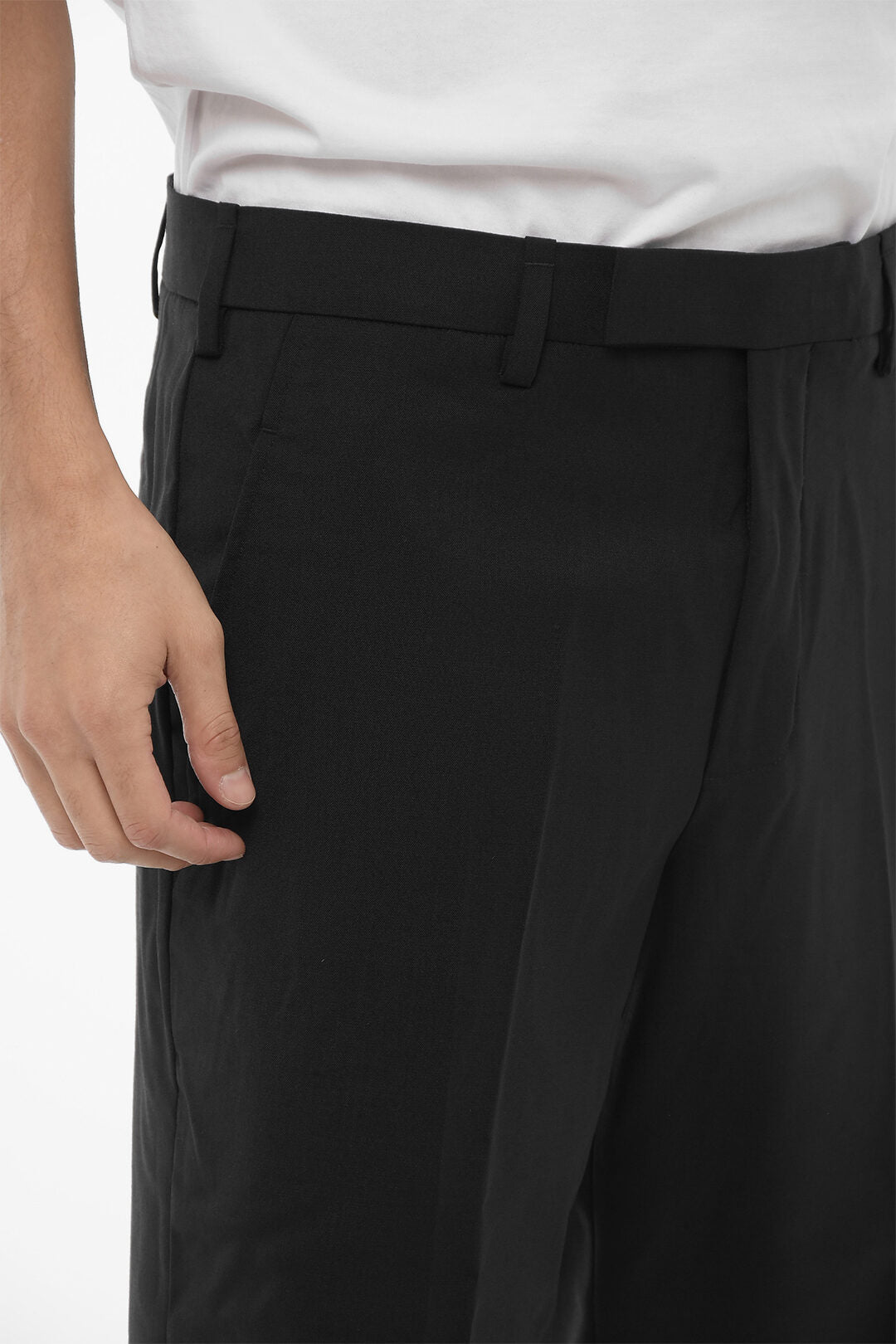 Neil Barrett 0135~Slim-Fit Chino Trousers in Solid Color with Adjustable Ankle