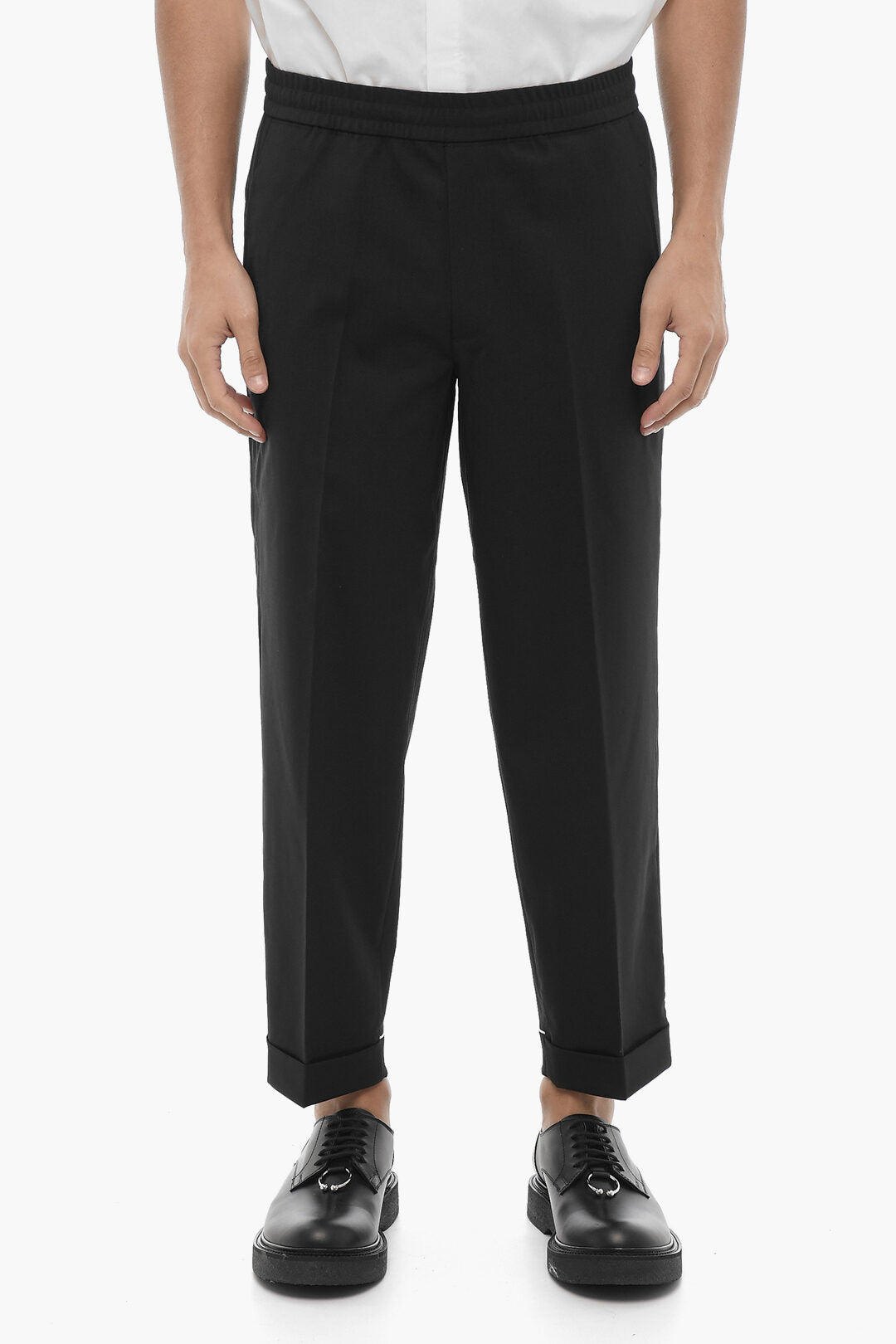 Neil Barrett 0135~Slim-Fit Trousers REM with Low Rise and Elasticated Waist