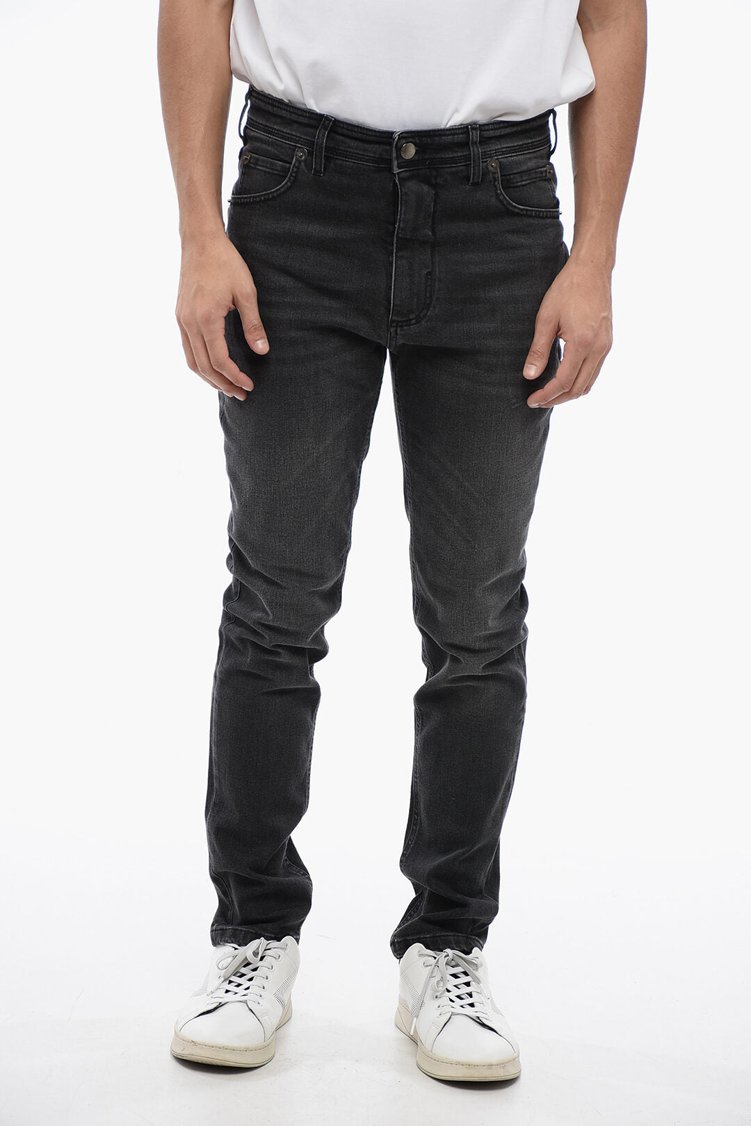 Neil Barrett 0135~Stone-Washed Denim Skinny Fit Jeans NICK 14cm