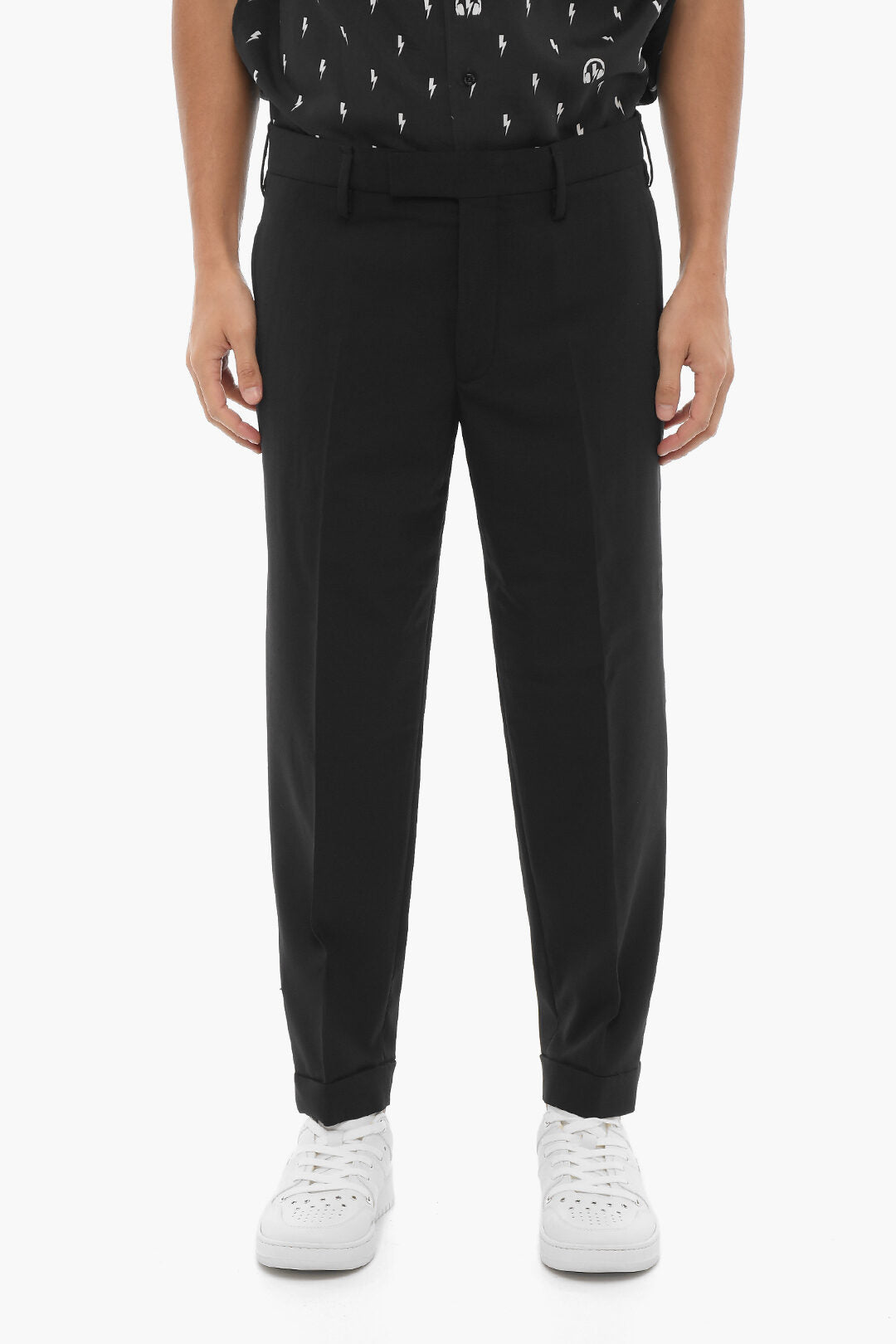 Neil Barrett 0135~Trousers Slim Fit Regular-Waist with Ankle Zip