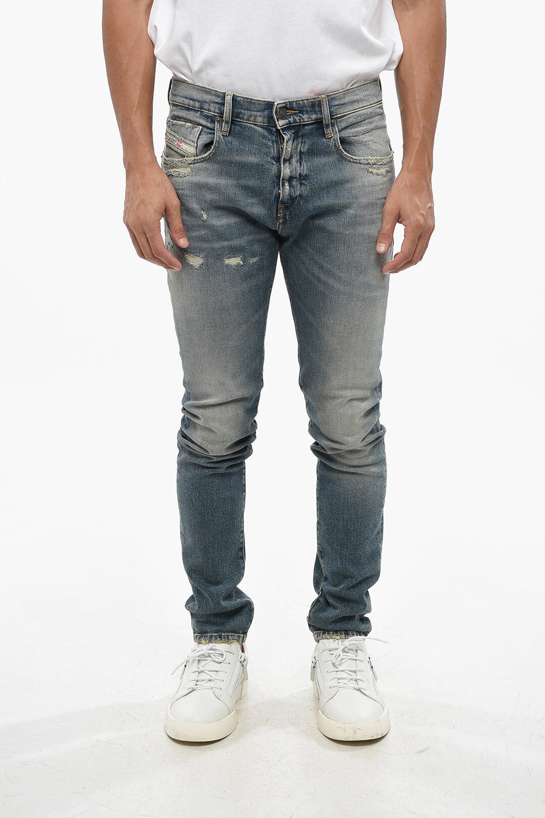 Diesel 0138~RED TAG Delavé Denim Skinny Fit Jeans D-STRUKT 14cm