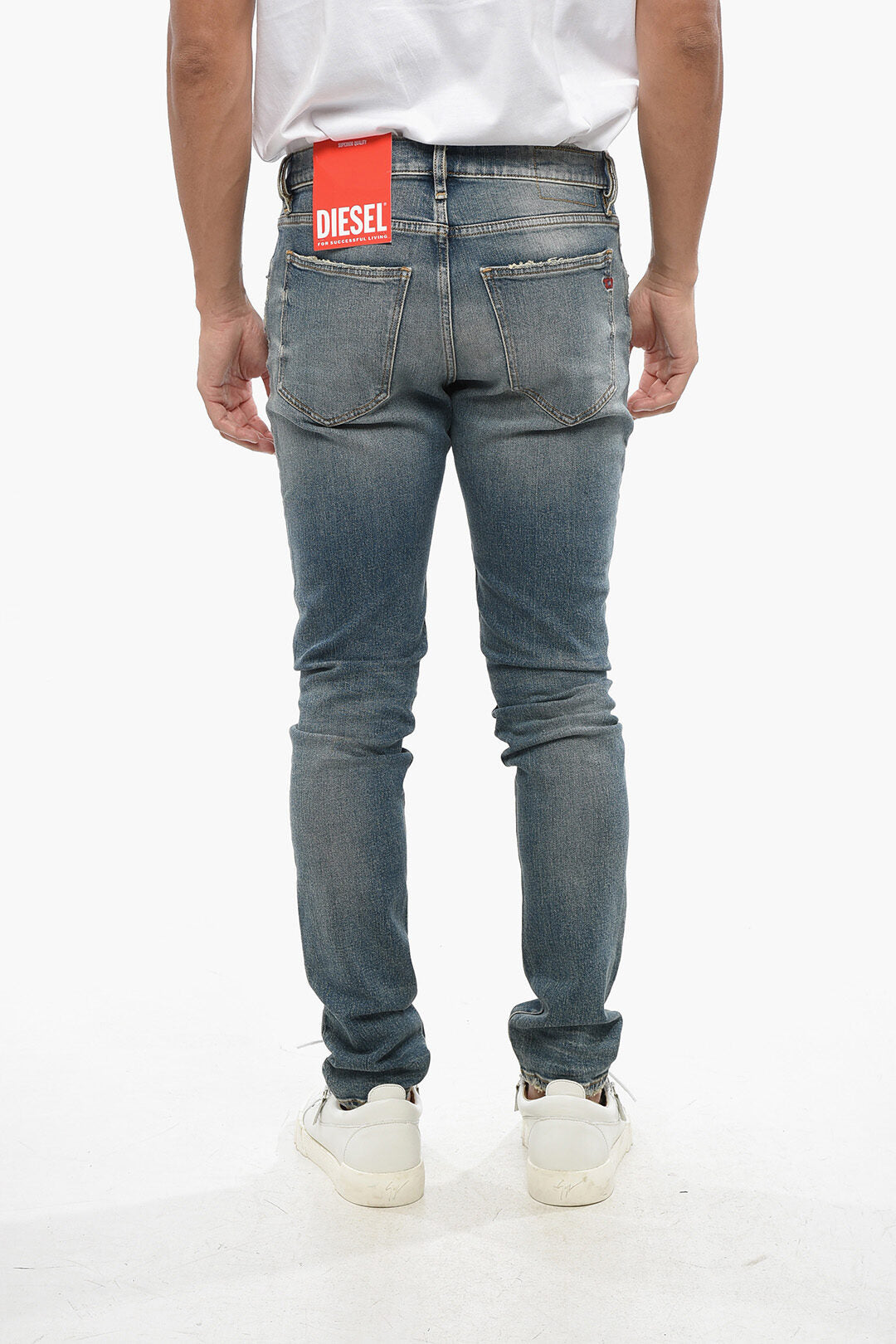 Diesel 0138~RED TAG Delavé Denim Skinny Fit Jeans D-STRUKT 14cm, view 2