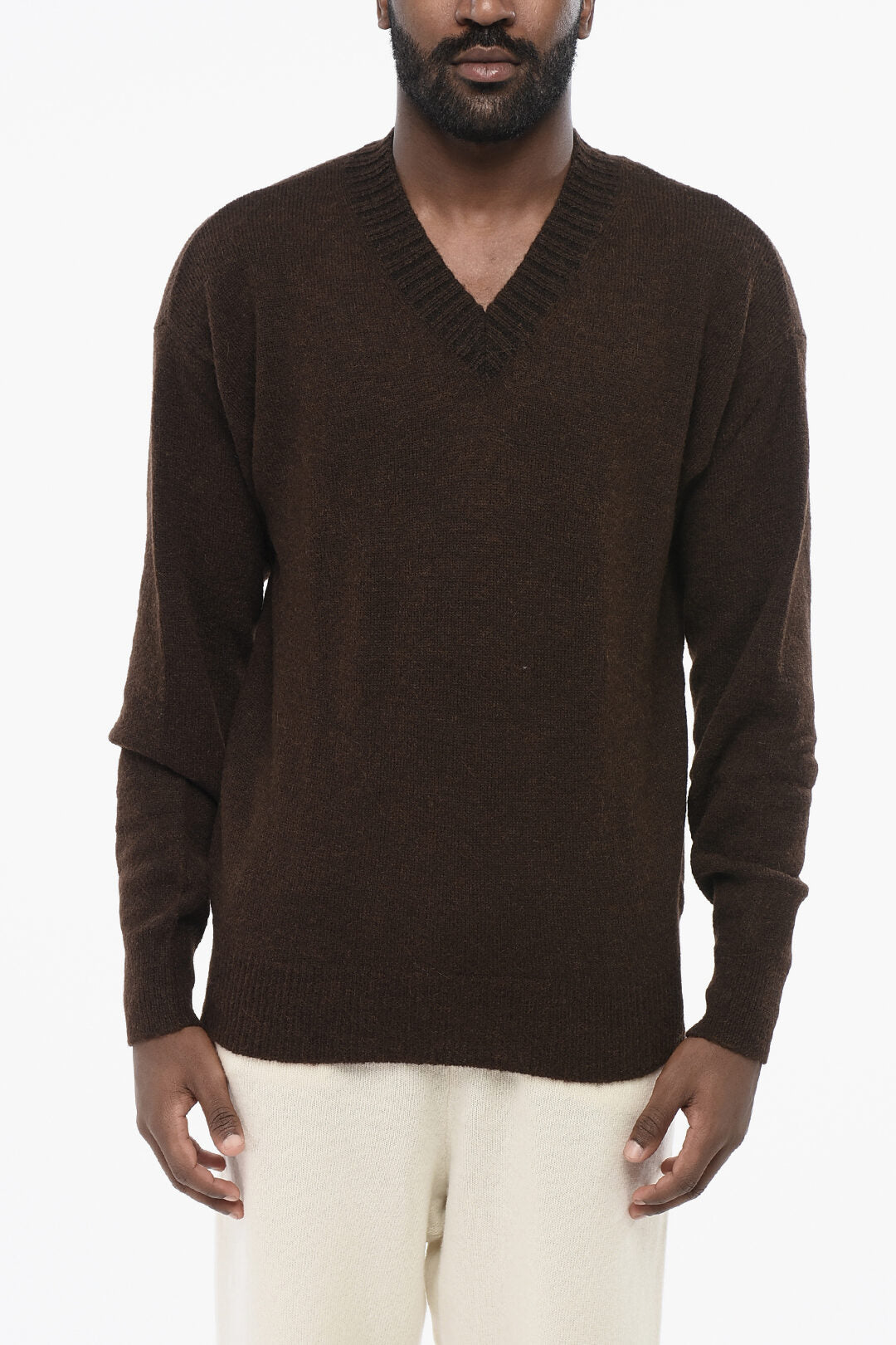 Altea 2405~Brushed Alpaca Blend V-Neck Sweater