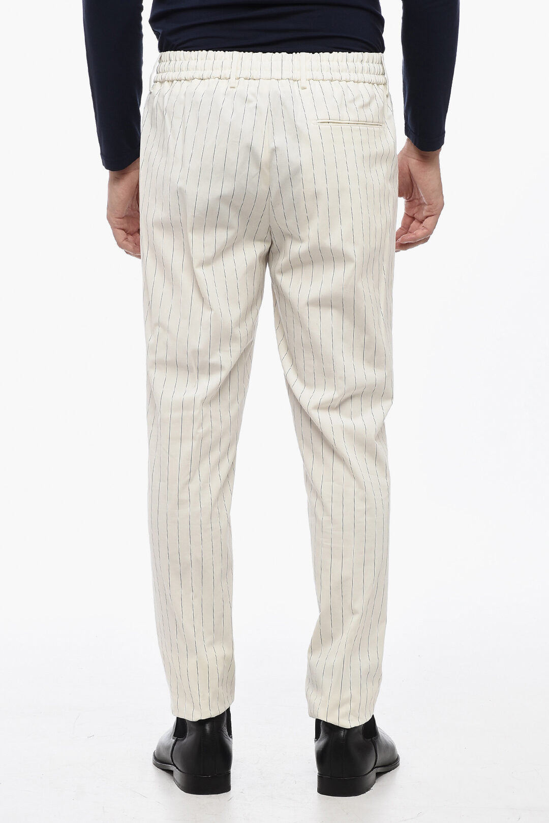 Berwich 2405~Casual Pants SPIAGGIA with Striped Pattern and Elastic Waist, view 2