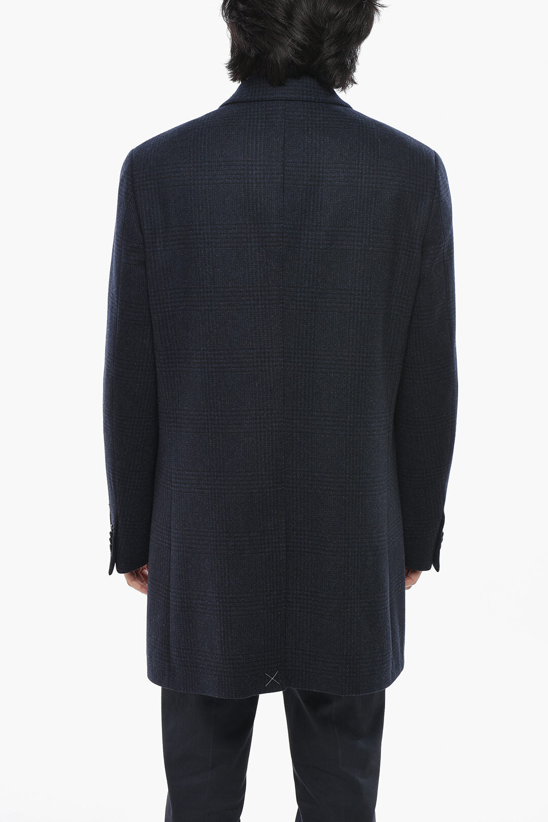 Corneliani 2405~CC COLLECTION District Check Single-Breasted Virgin Wool Coat, view 2