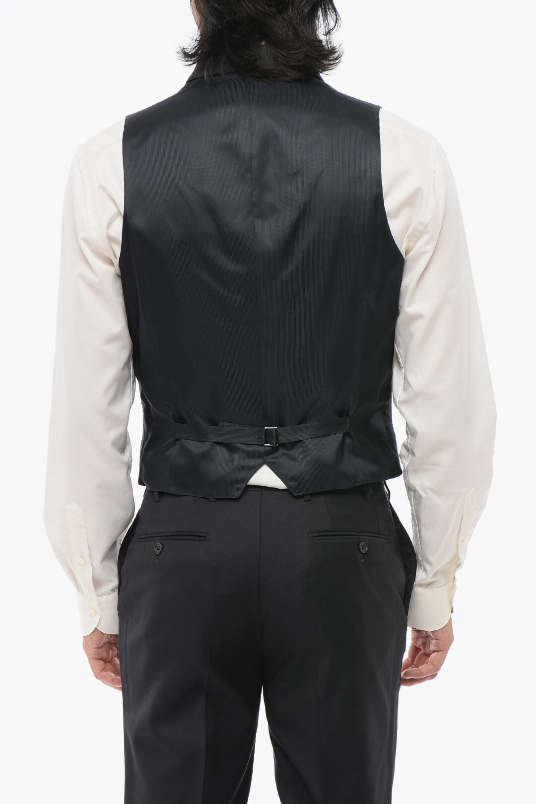 Corneliani 2405~CC Collection Double-Breasted Waistcoat in Textured Fabric, view 2