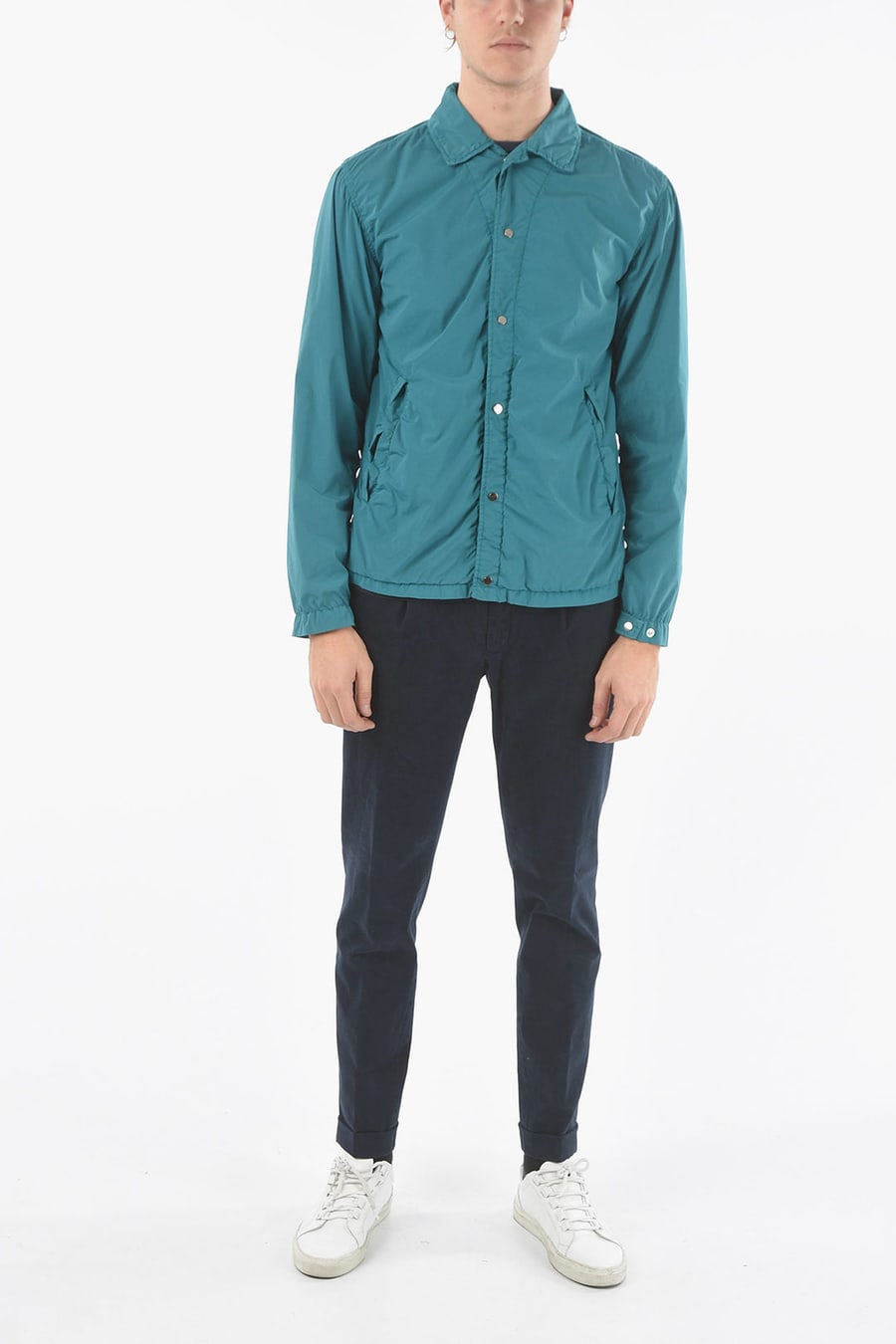 Corneliani 2405~CC COLLECTION Stretch Nylon Overshirt O.WEAR HYDRAS with Snap Buttons, view 2