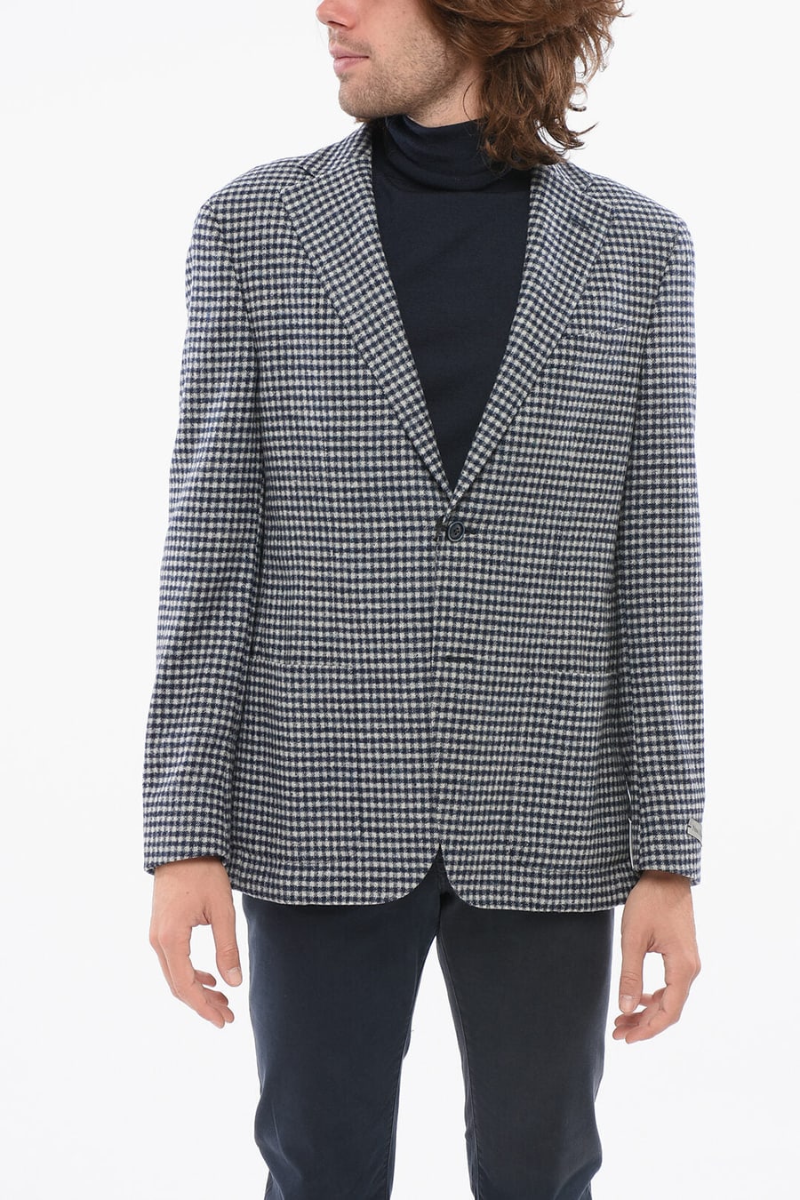 Nino Danieli 2405~Checked Blazer with Patch Pockets