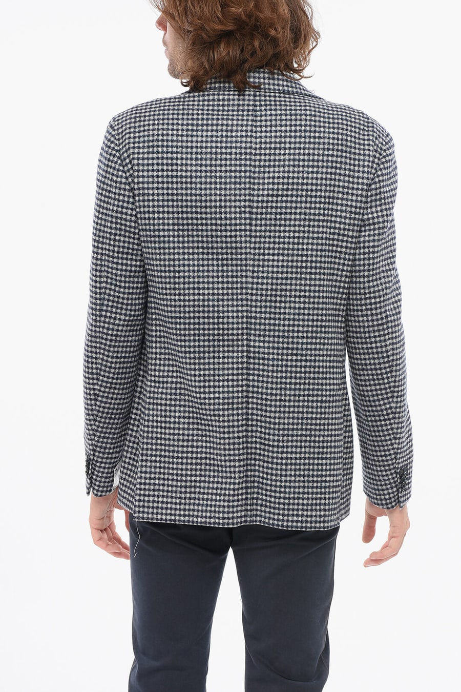 Nino Danieli 2405~Checked Blazer with Patch Pockets, view 2
