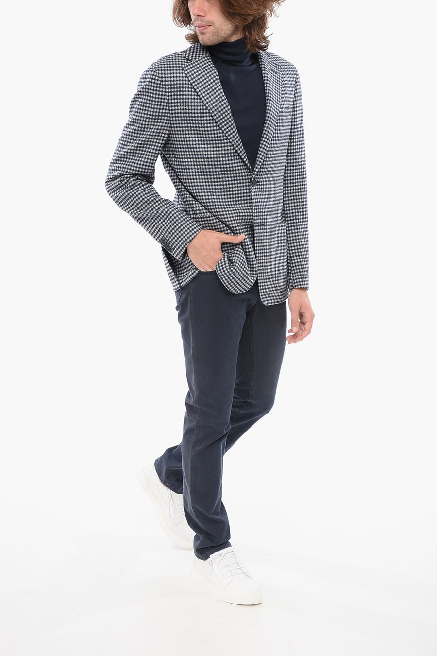 Nino Danieli 2405~Checked Blazer with Patch Pockets, view 4