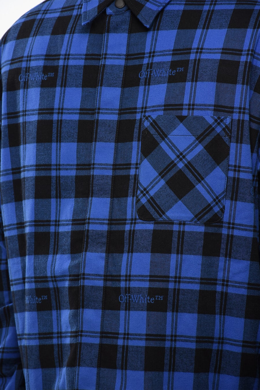 Off-White 2405~Checked Flannel-Lined Overshirt, view 3